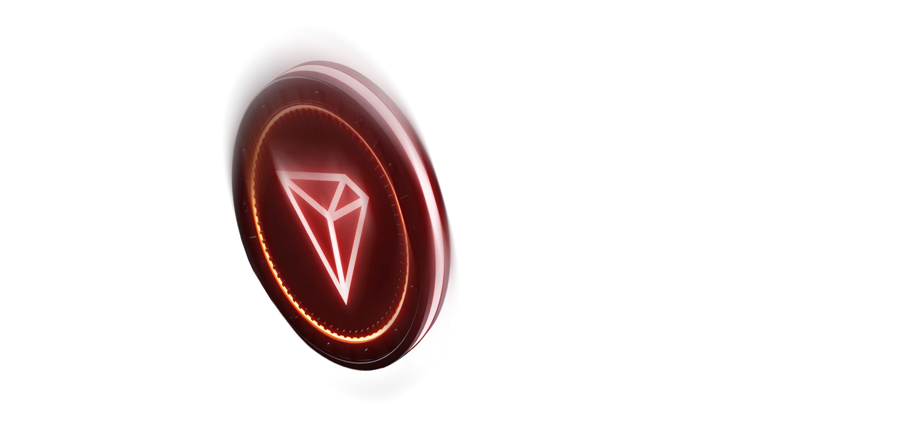 Glowing red Tron coin icon